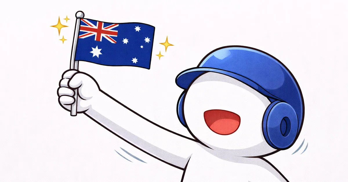 オーストラリアの旗を持つ棒人間