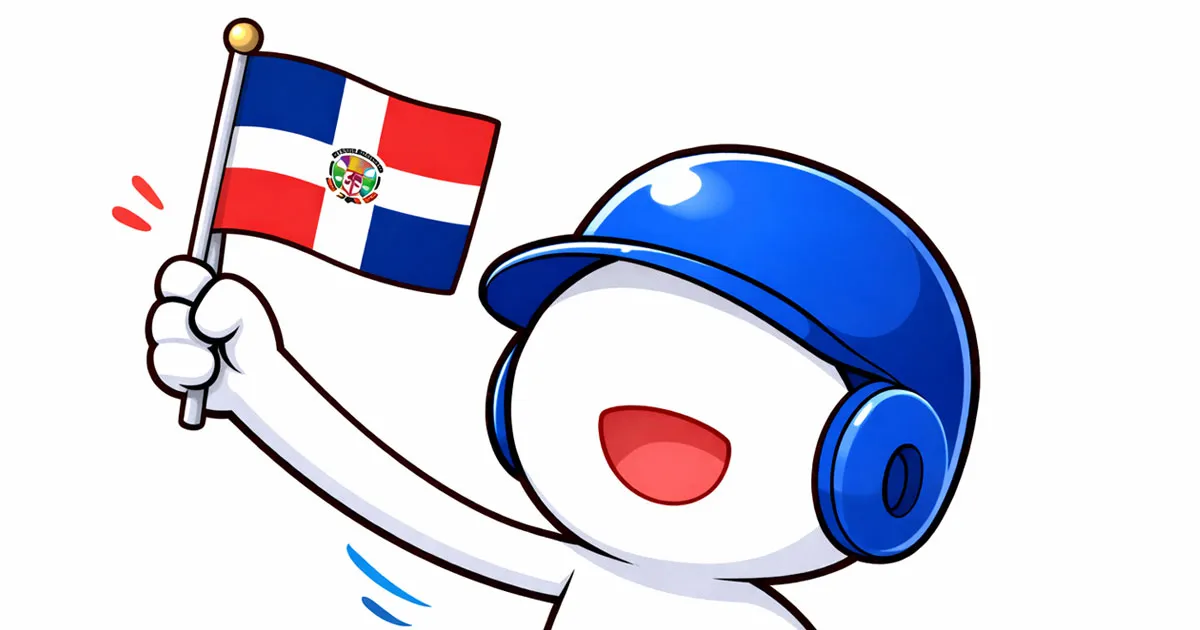 ドミニカの旗を振っている棒人間