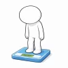 体重計にのる棒人間