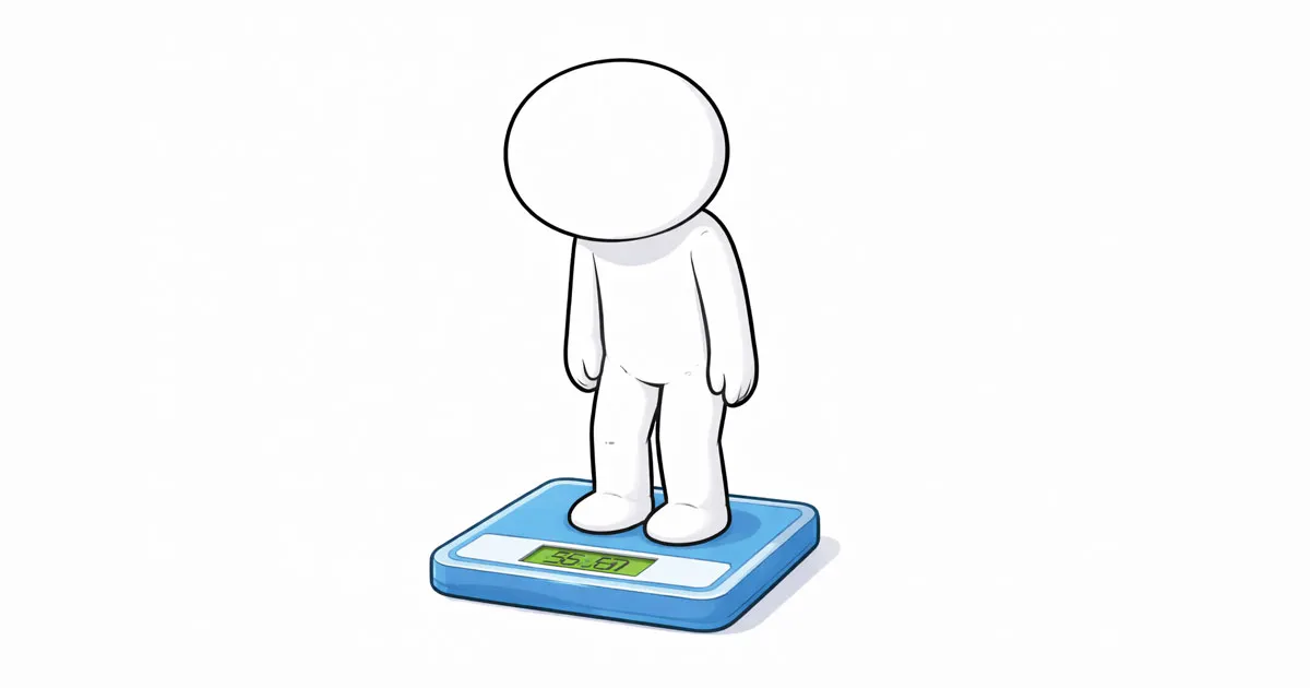 体重計にのる棒人間