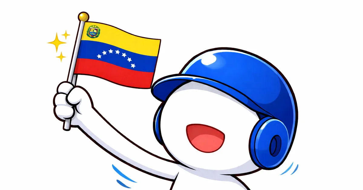 ベネズエラの国旗を振る棒人間