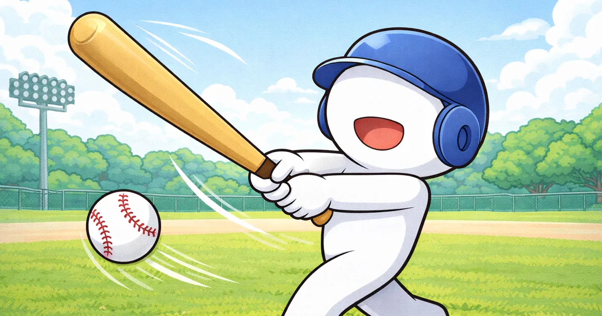 野球をする棒人間